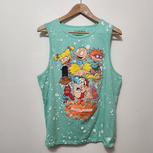 NICKELODEON Rugrats Women's Green Graphic Print Tank Top Size XL